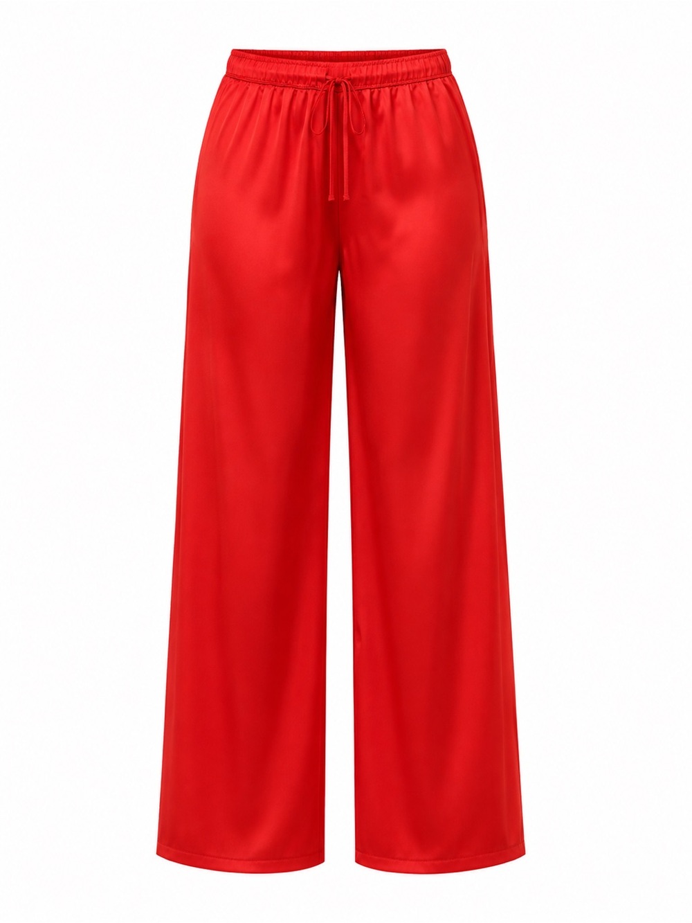 Calvin Klein Red Wide-Leg Drawstring Pants